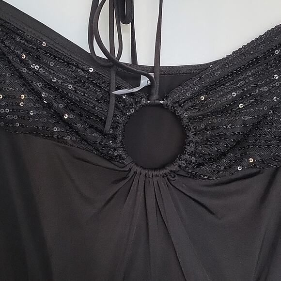 Lucy In the Sky Milly Halter Maxi Dress Black, M - Picture 5 of 8